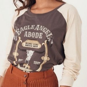 Spell & The Gypsy Collective Eagle Angel Abode Raglan Tee Size M